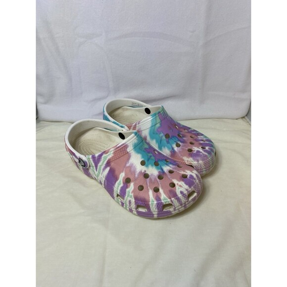 Crocs Classic Clogs Slip-On Sandal “Pastel Tie-Dye” Women’s 9 - Picture 1 of 5